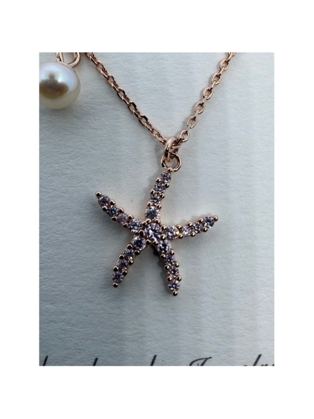 Sterling Silver Starfish Pearl & Seashell Charm Necklace | Beach Coastal Jew - Picture 4 of 6